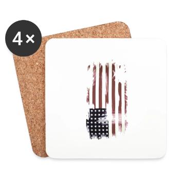 USA Flag - Coasters (set of 4) - white - Front