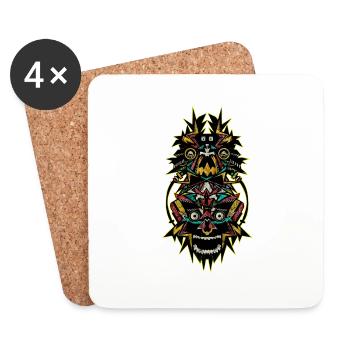 TOTEM TECHNO - Dessous de verre (lot de 4) - blanc - Devant