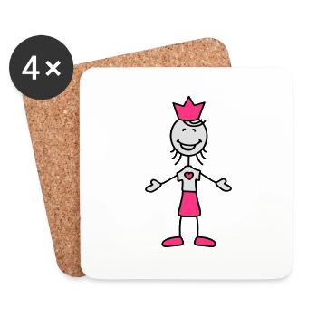 happy_princess - Dessous de verre (lot de 4) - blanc - Devant
