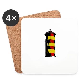 Leuchtturm Pilsum - Untersetzer (4er-Set) - Weiß - Vorne