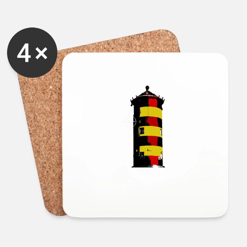 Leuchtturm Pilsum - Untersetzer (4er-Set) - Weiß