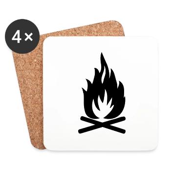 Feu de camp - Dessous de verre (lot de 4) - blanc - Devant