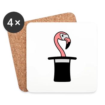 Cylinder hat wizard trick magic trick magician mag - Coasters (set of 4) - white - Front