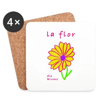 Die Blume auf Spanisch - Untersetzer (4er-Set) - Weiß - Vorne