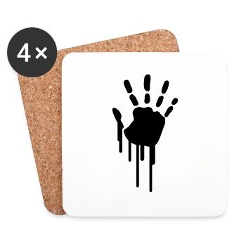 hand_print_graffiti - Dessous de verre (lot de 4) - blanc - Devant
