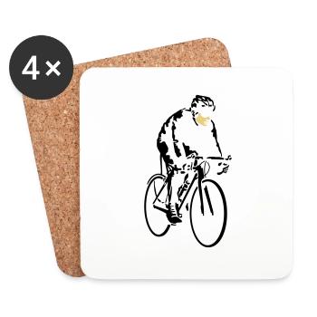 radfahrer_042013_a_2c - Coasters (set of 4) - white - Front