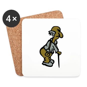 old man humor cane 1504 - Coasters (set of 4) - white - Front