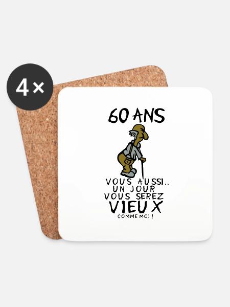 60 year old man birthday humou - Coasters (set of 4) - white