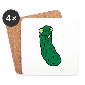 Funny Cucumber - Untersetzer (4er-Set) - Weiß - Vorne