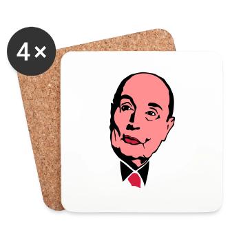 francois mitterrand president leader - Dessous de verre (lot de 4) - blanc - Devant