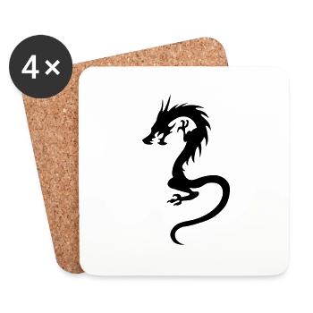 dragon - Dessous de verre (lot de 4) - blanc - Devant