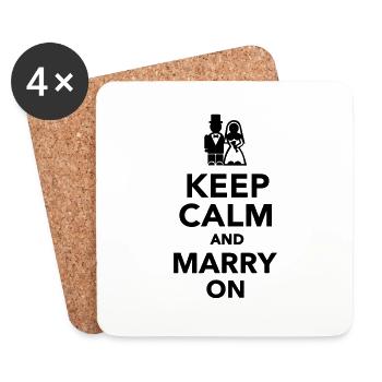 Hochzeit - Untersetzer (4er-Set) - Weiß - Vorne