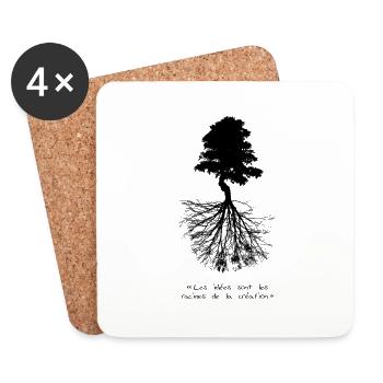 Racines - Dessous de verre (lot de 4) - blanc - Devant