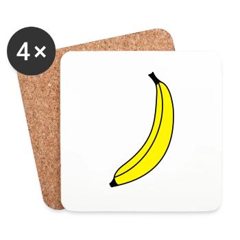 Leuchtend gelbe Banane - Untersetzer (4er-Set) - Weiß - Vorne