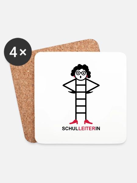 Schulleiterin - Untersetzer (4er-Set) - Weiß