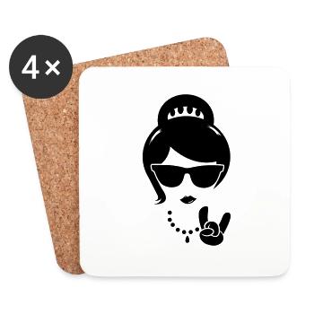 Cool swag hipster mère épouse femme boss - Dessous de verre (lot de 4) - blanc - Devant