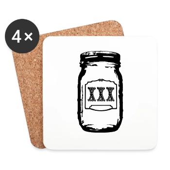 Moonshine im Glas - Untersetzer (4er-Set) - Weiß - Vorne