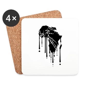 gouttes de graffiti afrique terre continent planète terre - Dessous de verre (lot de 4) - blanc - Devant