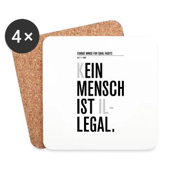 Kein Mensch ist illegal - Untersetzer (4er-Set) - Weiß - Vorne