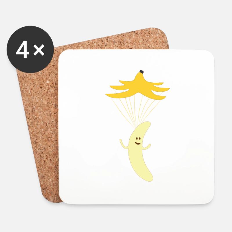 Banane - Untersetzer (4er-Set) - Weiß