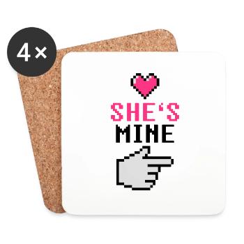 She's Mine 8-Bit - Coasters (set of 4) - white - Front
