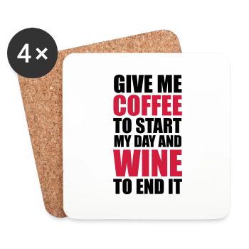 Coffee & Wine - Coasters (set of 4) - white - Front