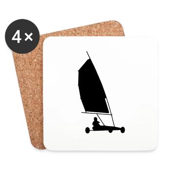 char à voile - Dessous de verre (lot de 4) - blanc - Devant