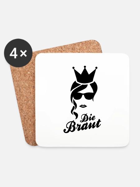Die Braut - Junggesellinnenabschied - Untersetzer (4er-Set) - Weiß