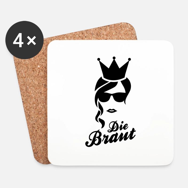 Die Braut - Junggesellinnenabschied - Untersetzer (4er-Set) - Weiß