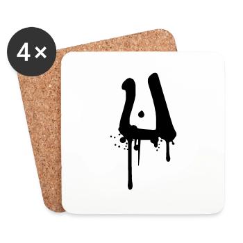 U graffiti drops Farbklex spray - Coasters (set of 4) - white - Front