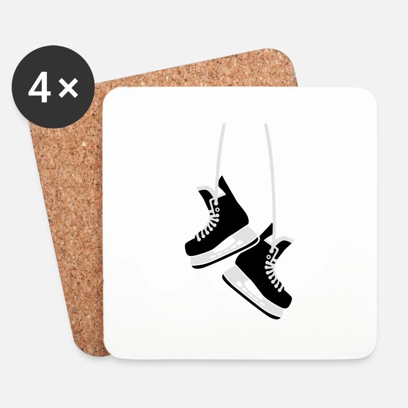Schlittschuhe - Untersetzer (4er-Set) - Weiß