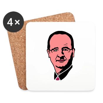 francois hollande president polit - Untersetzer (4er-Set) - Weiß - Vorne