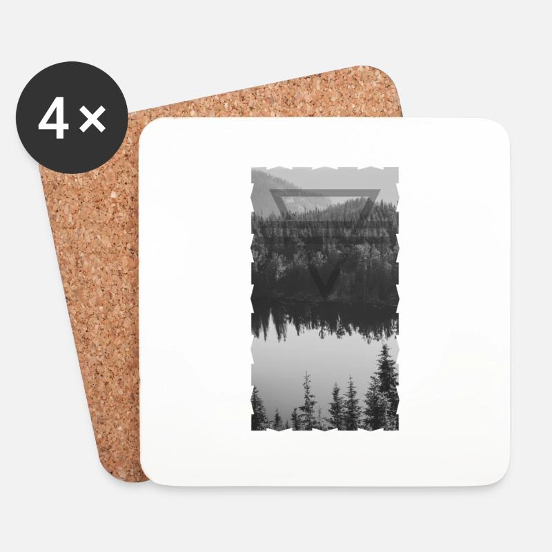 Wald - Untersetzer (4er-Set) - Weiß