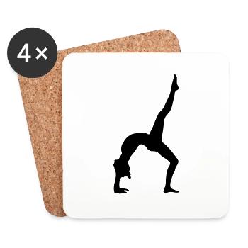 Sportlerin Yoga Bodenturnen Kunstturnen Girl - Untersetzer (4er-Set) - Weiß - Vorne