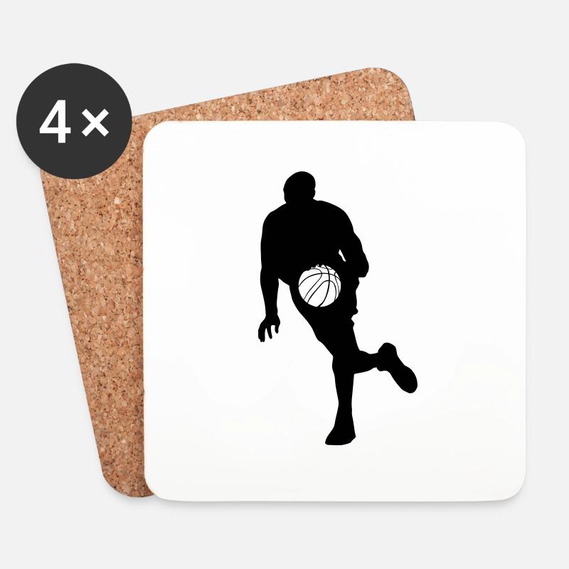 Basketball - Untersetzer (4er-Set) - Weiß
