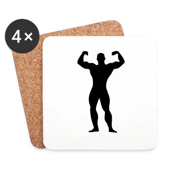 flexing man - Untersetzer (4er-Set) - Weiß - Vorne
