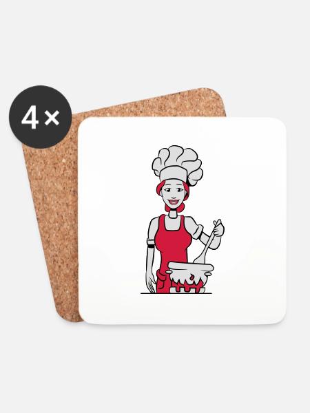 Cook cook - Coasters (set of 4) - white
