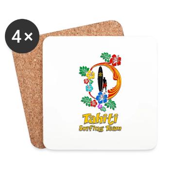 Tahiti Surfing Team 04 - Dessous de verre (lot de 4) - blanc - Devant