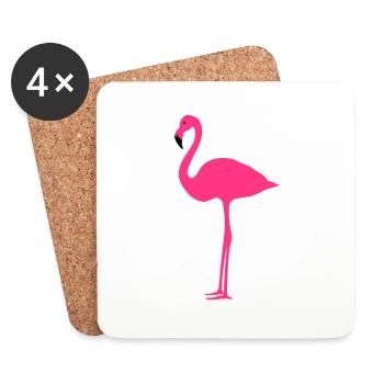 Flamingo 2 colors - Coasters (set of 4) - white - Front