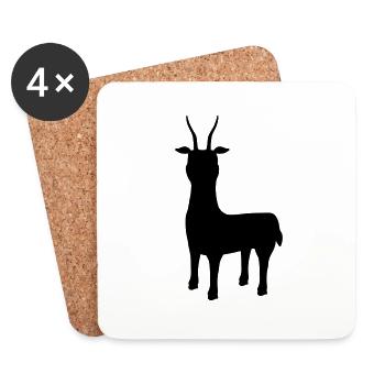 silhouette Antilope Letschwe - Dessous de verre (lot de 4) - blanc - Devant