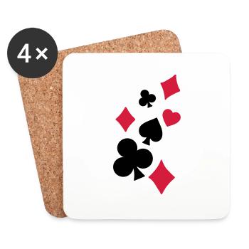 Spielkarten - Untersetzer (4er-Set) - Weiß - Vorne