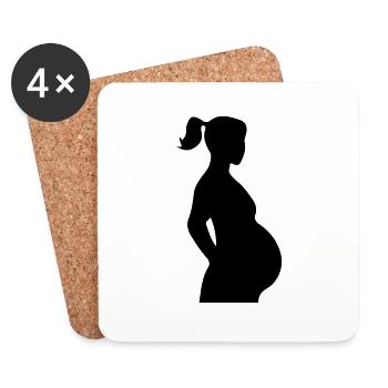 schwanger silhouette - Untersetzer (4er-Set) - Weiß - Vorne