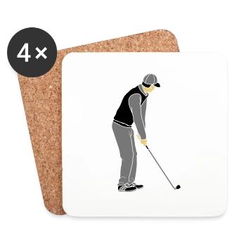 Golf spielen Clipart - Untersetzer (4er-Set) - Weiß - Vorne