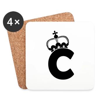 buchstabe_c_001 - Untersetzer (4er-Set) - Weiß - Vorne