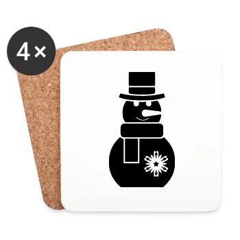 schneemann - Untersetzer (4er-Set) - Weiß - Vorne