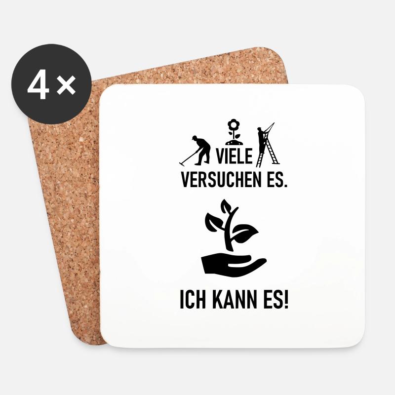 Ich kann es als Garten- und Landschaftsbauer - Untersetzer (4er-Set) - Weiß