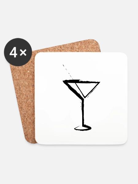 Martini draw - Untersetzer (4er-Set) - Weiß