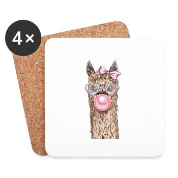 Llama lama alpaca no problama probllama - Untersetzer (4er-Set) - Weiß - Vorne