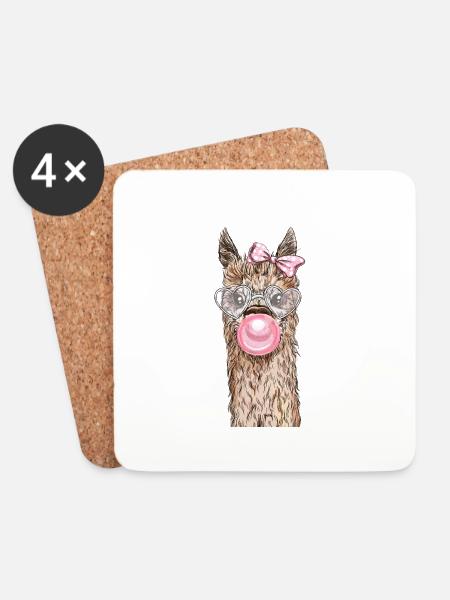 Llama lama alpaca no problama probllama - Untersetzer (4er-Set) - Weiß