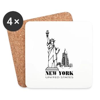 New York - Untersetzer (4er-Set) - Weiß - Vorne